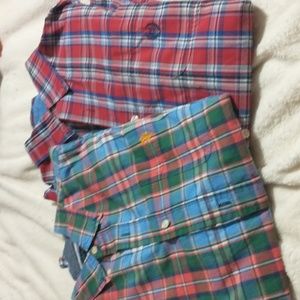 Lot of 2 U.S. Polo and Chaps large button up shirts